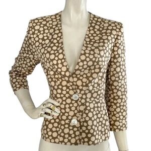 Valentino Vintage Polka Dot Blazer - Brown and Cream